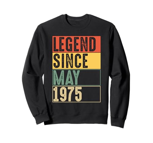 Legend Since May 1975 Retro Nostalgia Cumpleaños Vintage Sudadera