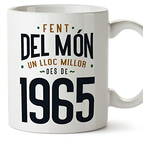MUGFFINS Tazas 1965 Cumpleaños - En Catalán - Fent del Món un Lloc Millor - 11 oz / 330 ml -...