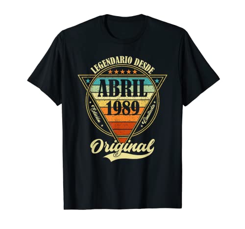 34 cumpleaños Nacido en Abril de 1989 Vintage 34 años Camiseta