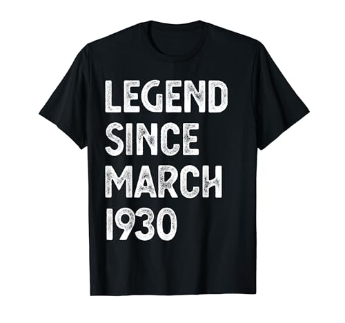 Leyenda del 94 cumpleaños desde marzo de 1930 Camiseta