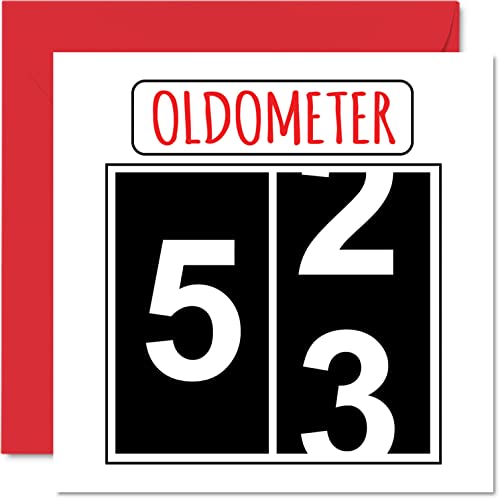 Divertidas tarjetas de cumpleaños 53 para hombres y mujeres, olómetro, tarjeta de feliz cumpleaños para papá, mamá, abuelo, niñera, tarjetas de felicitación de 145 mmx145 mm, tarjeta de cumpleaños 53