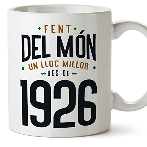 MUGFFINS Tazas 1926 Cumpleaños - En Catalán - Fent del Món un Lloc Millor - 11 oz / 330 ml -...
