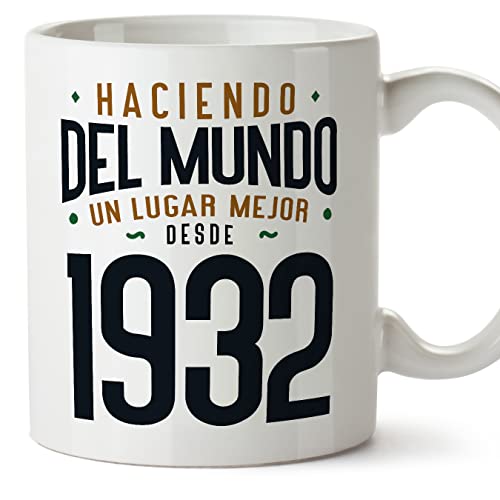 MUGFFINS Tazas 1932 Cumpleaños - En Español - Haciendo del Mundo un Lugar Mejor - 11 oz / 330 ml -...