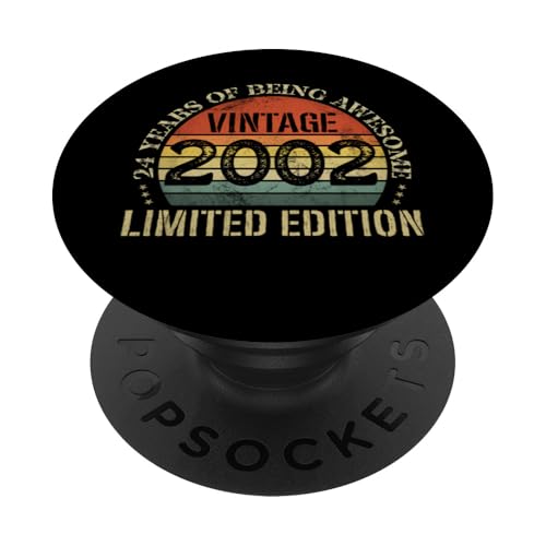 Vintage 2002 Edición Limitada 24º Cumpleaños 24 Años PopSockets PopGrip Adhesivo