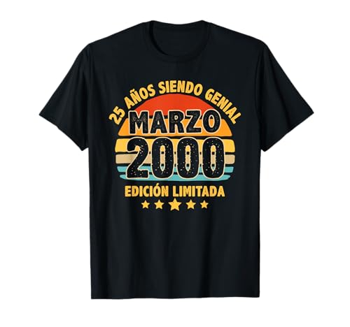 Marzo 2000 25 Años Hombre Cumpleaños Regalo Marzo 2000 Camiseta
