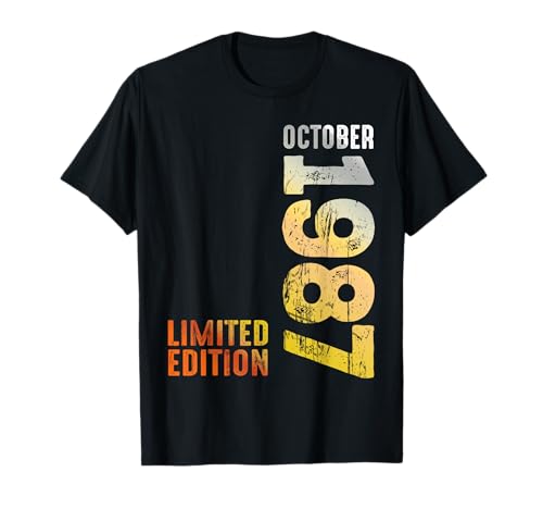 Desde octubre de 1987 Retro 1987 Vintage 1987 Octubre Camiseta