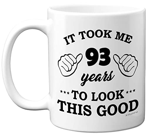 - Regalo cumpleaños hombres mujeres, taza cumpleaños niños 93 años, me llevó 93 años lucir...