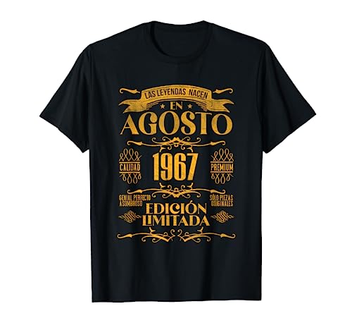 Las Leyendas nacen en Agosto de 1967 - 57 Años Cumpleaños Camiseta