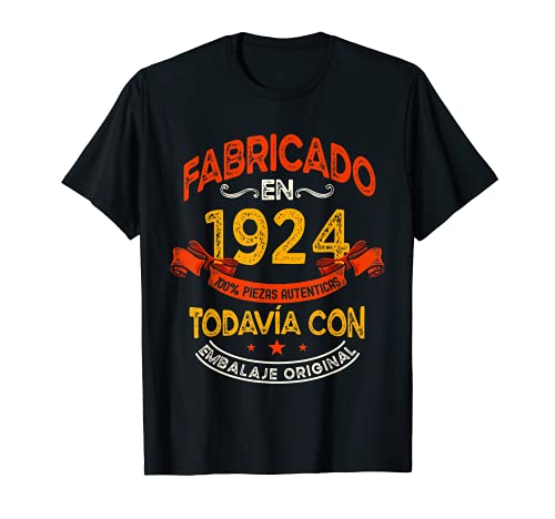 Fabricado En 1924 Regalo 97 Años Cumpleaños Hombre Mujer Camiseta