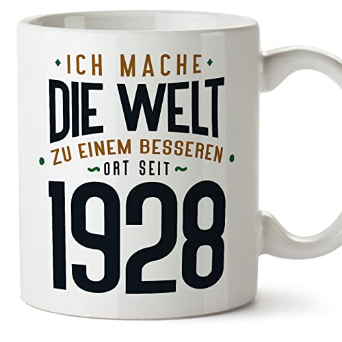 MUGFFINS Tazas 1928 Cumpleaños - En Alemán - Ich Mache Die Welt zu Einem Besseren - 11 oz / 330 ml...