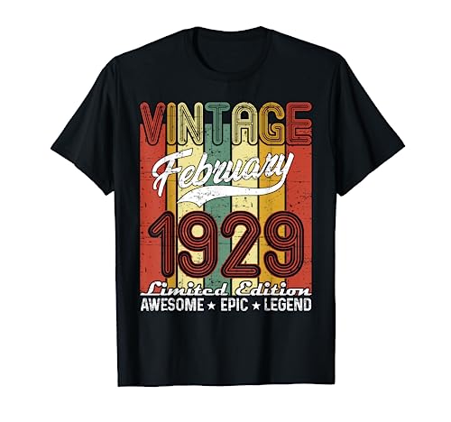 Edición limitada de febrero de 1929, regalo de cumpleaños 92, vintage Camiseta