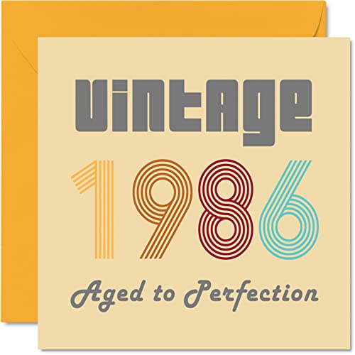 Tarjetas de cumpleaños número 38 para hombres y mujeres – Vintage 1986 Aged To Perfection –...