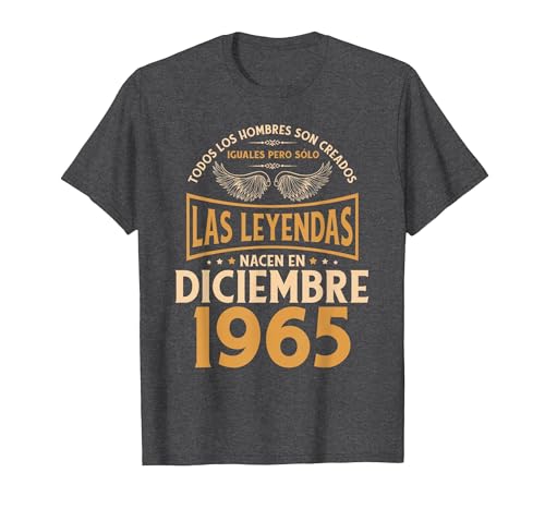 Cumpleaños Hombre Regalos Las Leyendas Diciembre 1965 Camiseta, Hombre, Jaspeado Oscuro, L