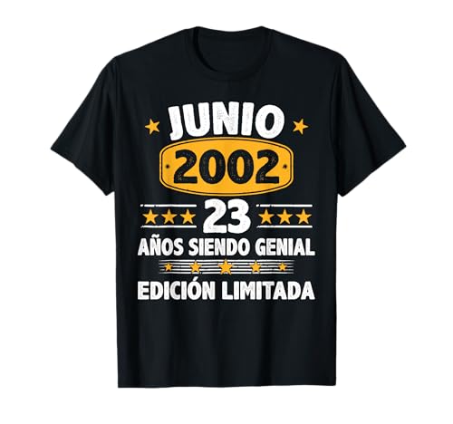 Junio 2002 23 Años Hombre Cumpleaños Regalo Junio 2002 Camiseta