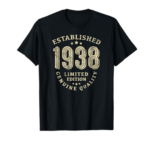 Vintage 1938 Cumpleaños Hombre Abuelo Gráfico Camiseta