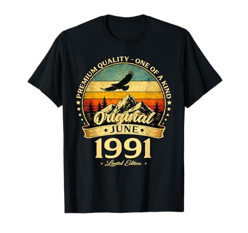 35 cumpleaños Hombre Mujer Regalo Junio 1991 Camiseta
