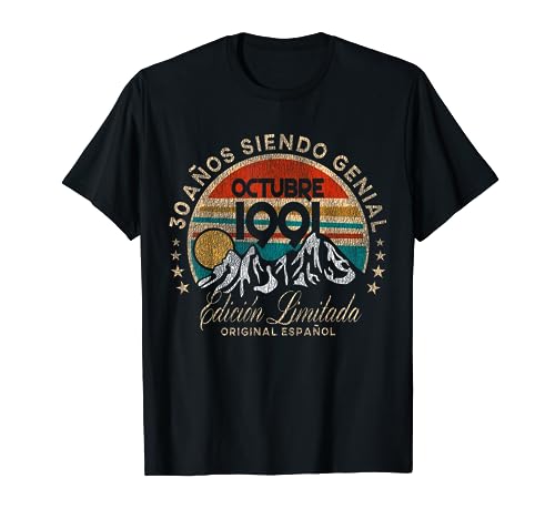30 Años Siendo Genial Cumpleaños Octubre 1991 Camiseta