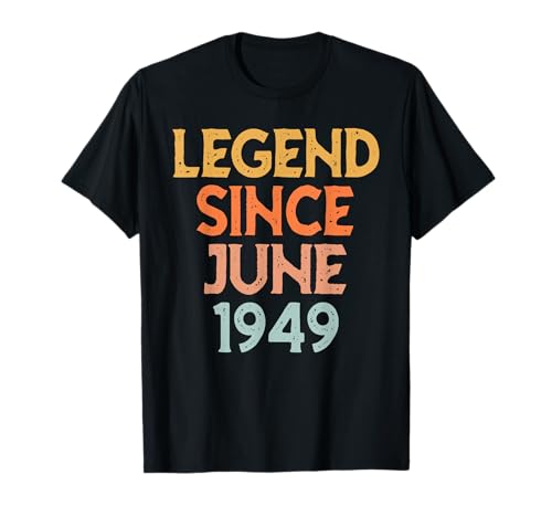 Vintage 1949 para Hombres y Mujeres, 77 años de Edad, 77 cumpleaños de Junio Camiseta
