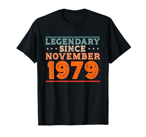 Legendario desde noviembre de 1979 Retro Vintage Fiesta de cumpleaños Camiseta
