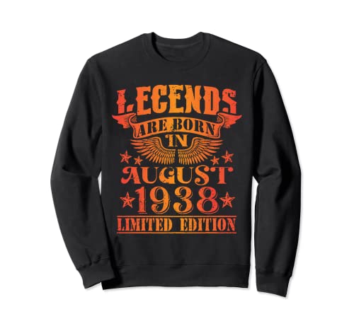 Cumpleaños Agosto 1938 Edición Limitada Regalo Legend Sudadera
