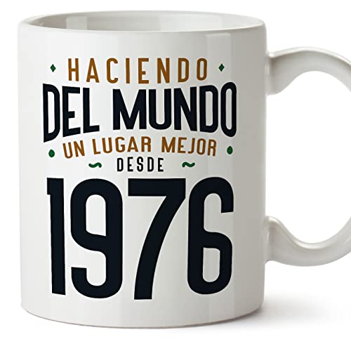 MUGFFINS Tazas 1976 Cumpleaños - En Español - Haciendo del Mundo un Lugar Mejor - 11 oz / 330 ml -...