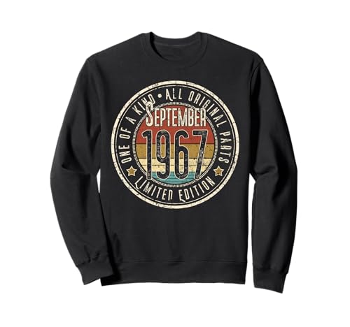 58 Cumpleaños Vintage Septiembre 1967 Retro Edición Limitada Sudadera