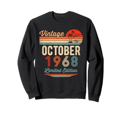 53 Años 53 Cumpleaños Vintage Octubre 1968 Hombres Mujeres Sudadera