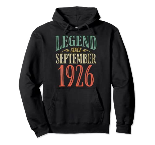 Leyenda desde septiembre 1926 Diseño de cumpleaños Sudadera con Capucha