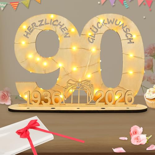 Seutgjie Deko 90 Geburtstag Frau Mann Geldgeschenke Geburtstag 90 Original Holz Schild Gästebuch...