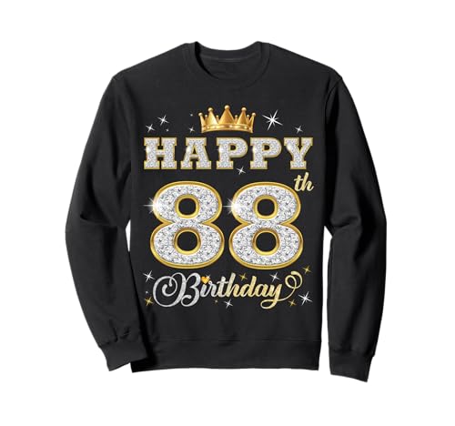 Feliz 88 cumpleaños 88 años Mujeres Hombres Fiesta de cumpleaños Sudadera
