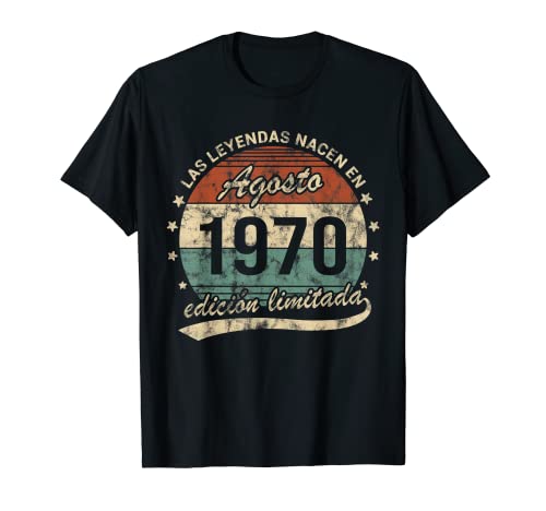 Las Leyendas Nacen En Agosto 1970 Hombre o Mujer Retro Camiseta