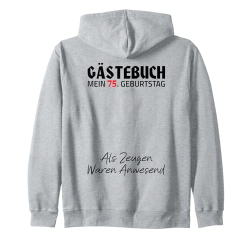 Gästebuch Mein 75. Geburtstag Libro de visitas Firma Sudadera con Capucha