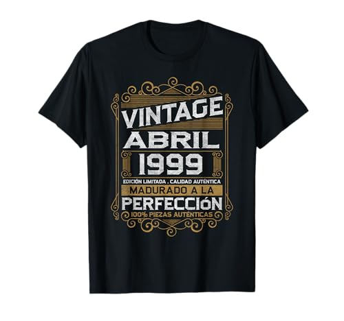 Abril 1999 Vintage Regalo 27 Años Cumpleaños Hombre Camiseta