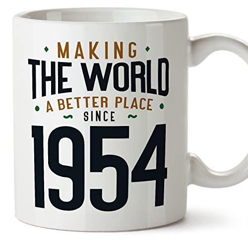MUGFFINS Tazas 1954 Cumpleaños - En Inglés - Making the World a Better Place - 11 oz / 330 ml -...
