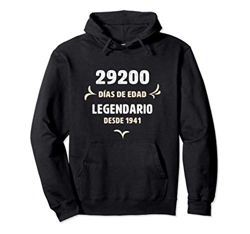 Nacido en 1941 Legendario 80 años de edad 80 cumpleaños Sudadera con Capucha