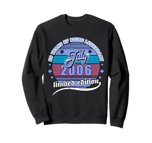 20 Cumpleaños Julio 2006 Vendimia 20 años Legendary Sudadera