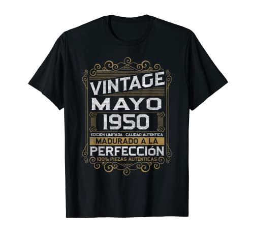 Mayo 1950 Vintage Regalo 73 Años Cumpleaños Hombre Camiseta