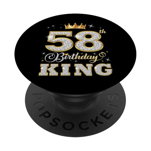 Fiesta de cumpleaños número 58 del Rey de 58 años para él PopSockets PopGrip Adhesivo