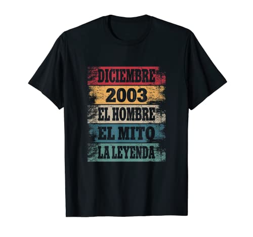 Hombre 19 Cumpleaños Regalo Años Divertido Diciembre 2003 Camiseta