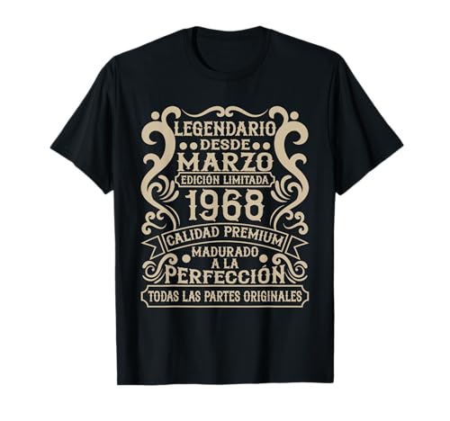 Legendario Desde Marzo 1968 - Cumpleaños 58 Años Camiseta