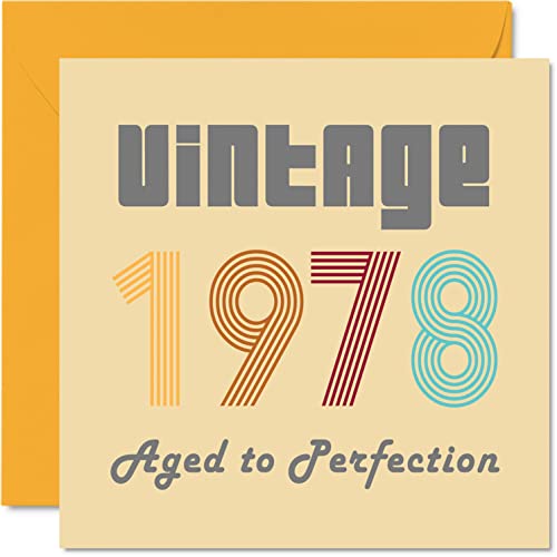 Tarjetas de cumpleaños número 47 para hombres y mujeres – Vintage 1978 Aged To Perfection –...