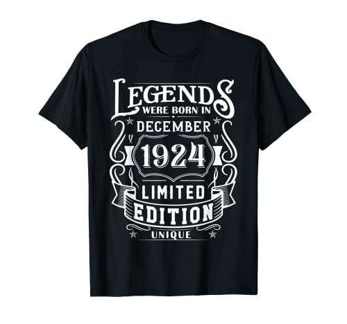 Cumpleaños Diciembre 1924 Edición Limitada Regalo Vintage Camiseta