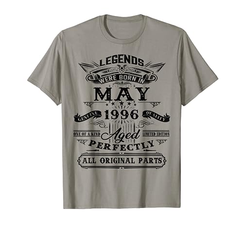 Té vintage de 25 cumpleaños para leyendas nacidas en mayo de 1996 Camiseta