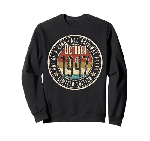 78 Cumpleaños Vintage Octubre 1947 Retro Edición Limitada Sudadera