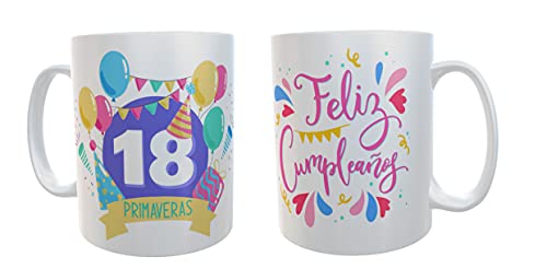 Tazas regalo 18 cumpleaños - fiesta - regalos hombre - artículos para fiesta (SOLO TAZA)