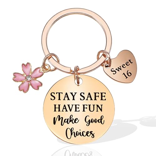 Ouligay Regalos de cumpleaños número 16 para niñas, bonito llavero de 16 años, regalo para...