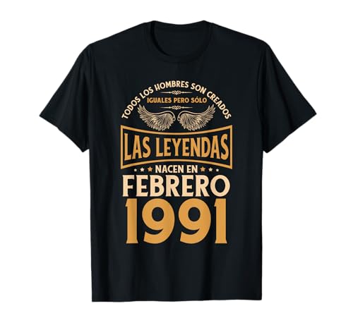 Cumpleaños Hombre Regalos Las Leyendas Febrero 1991 Camiseta
