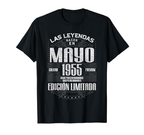 Las Leyendas Nacen En Mayo 1955 70 Años Cumpleaños Camiseta