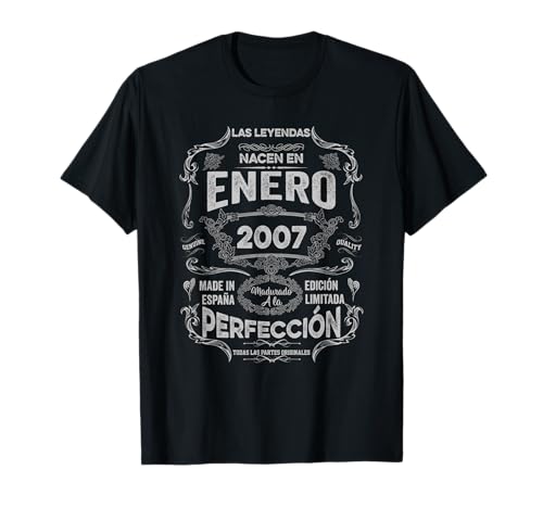 Mujer Leyendas Enero 2007 Hombre Mujer 18 Años Cumpleaños Camiseta