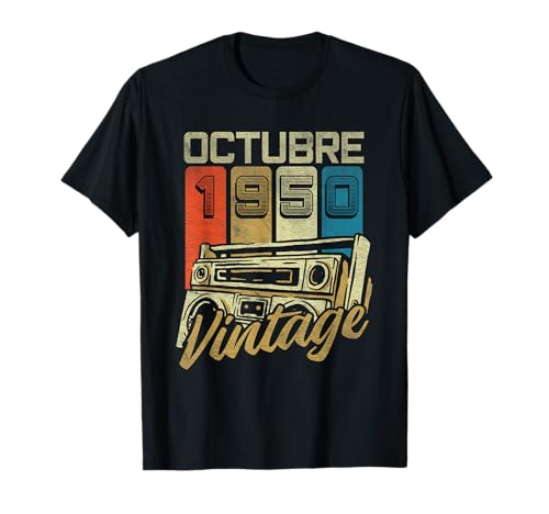 Octubre 1950 Vintage - 75 Años Regalo Cumpleaños Hombre Camiseta